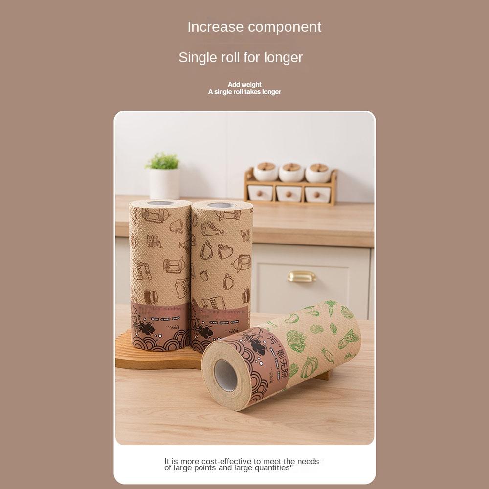 50Pcs/Roll Super Absorbent Microfiber Towel Non-stick Oil Thickened Kitchen Cleaning Dishcloth Kitchen Cleaning Cloths Household