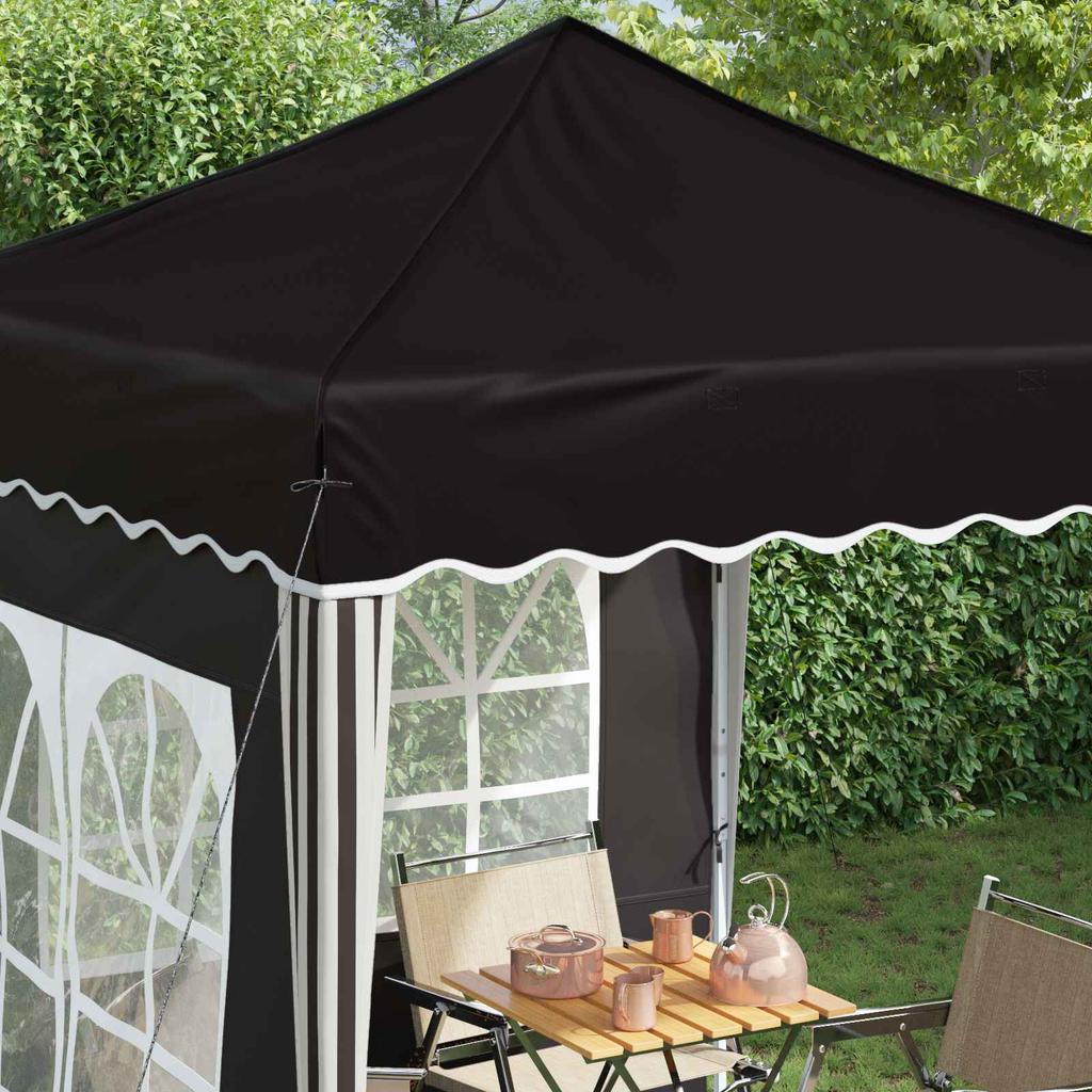 Pop Up Party Tent 195 X 195 X 245 Cm Black Oxford Fabric