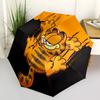 1 stk Garfield Katt Automatisk Åpne/Lukke Sammenleggbar Søt Paraply, Vindtett 8 Ribber Konstruksjon, Lett Reiseparaply 01