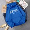 Sudadera con capucha para hombre y mujer, diseño de ciudad de Nueva York, EE. UU., con letras estampadas, estilo Harajuku, informal, holgada, ropa deportiva