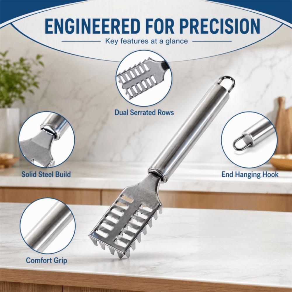 Stainless Steel Fish Scale Remover Handheld Fish Skin Scraper Fish Descaler Tool  Home Cooking