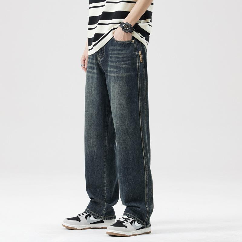New Japanese Loose Straight High Street Retro Jeans Trousers In Spring and Summer