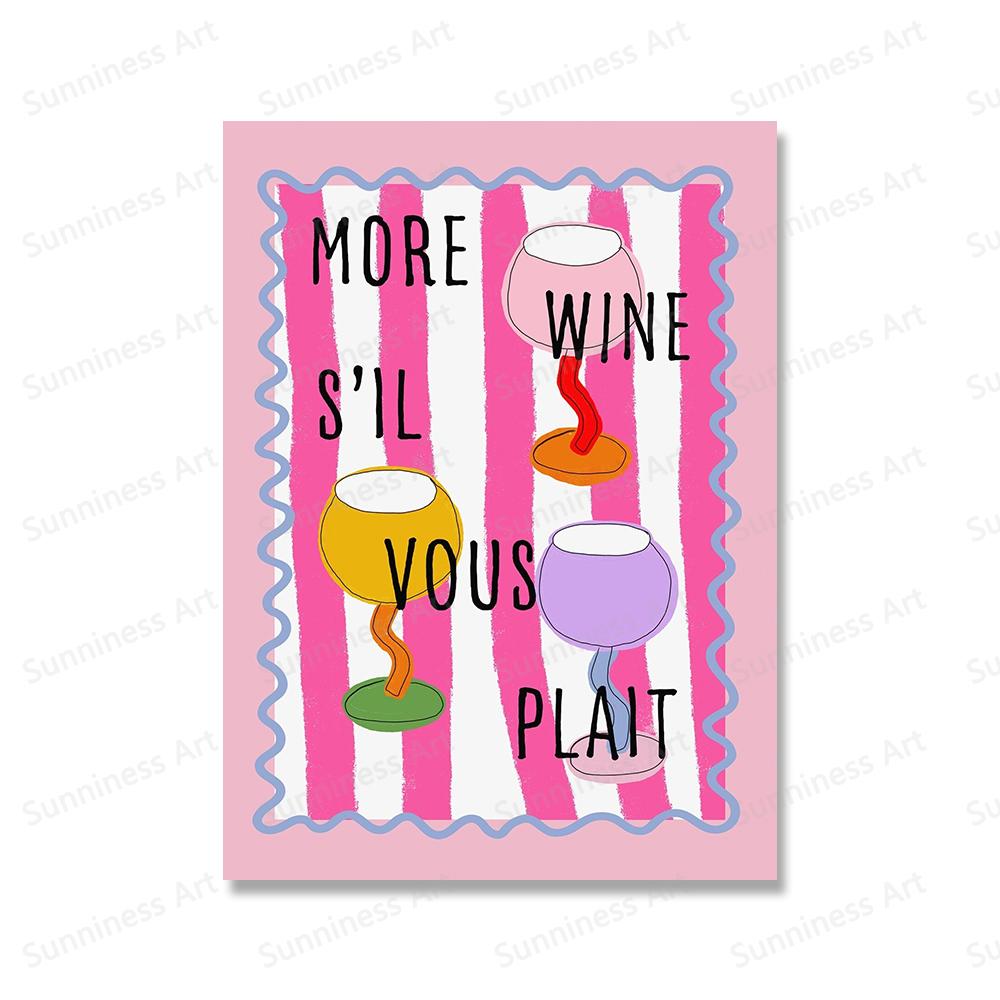 Funny Kitchen Print Espresso Coffee Tea Cup Candles Champagne Wine Posters Wall Art Canvas Painting for Diner Room Decor Picture