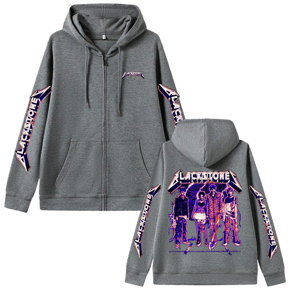 Japanese Anime Oosaki Nana Zipper Hoodie Grunge Rock Black Stones Zip Up Jacket Men Women Manga Gothic Trend Zip Up Sweatshirt