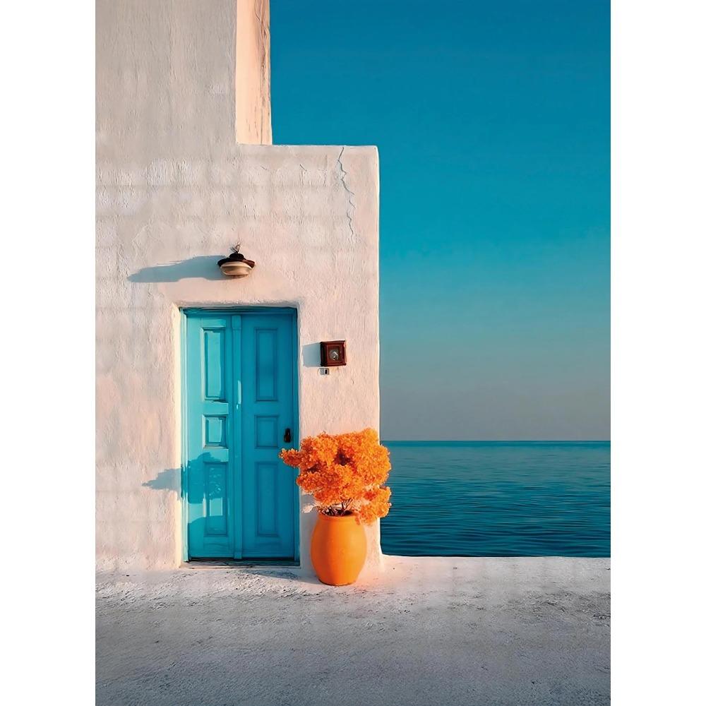 Modern Italian Lemon Orange Seaside Beach Waves Arc Swimming Pool Landscape Posters Canvas Painting Wall Art Pictures Home