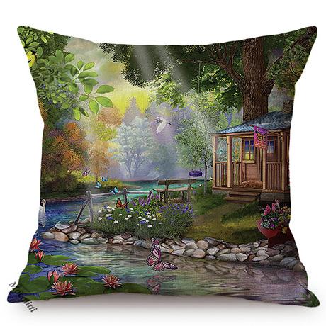 Colorful Butterflies Harmony Sofa Decoration Cushion Cover Butterfly Abstract Graffiti Nordic Cotton Linen Pillow Case Cojines