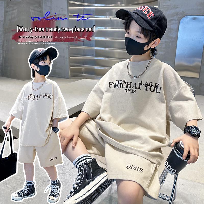 

Boys Trendy Summer Sports Set 2025: Stylish Short-Sleeved Outfit for Kids 150 cm