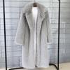New Autumn and Winter Women's Long Toka Suit Collar Coat Artificial Fur Imitation Fur Coat