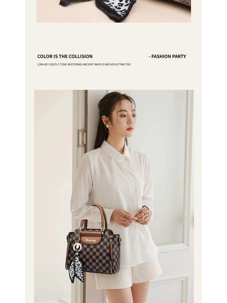 2024 Vintage PU Leather Tote Bag - Large Capacity Shoulder & Crossbody Handbag for Women