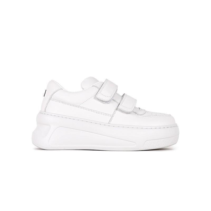 Sheepskin version~ Ann classic Velcro thick-soled heightening Velcro board shoes women's 2025 new casual little white shoes