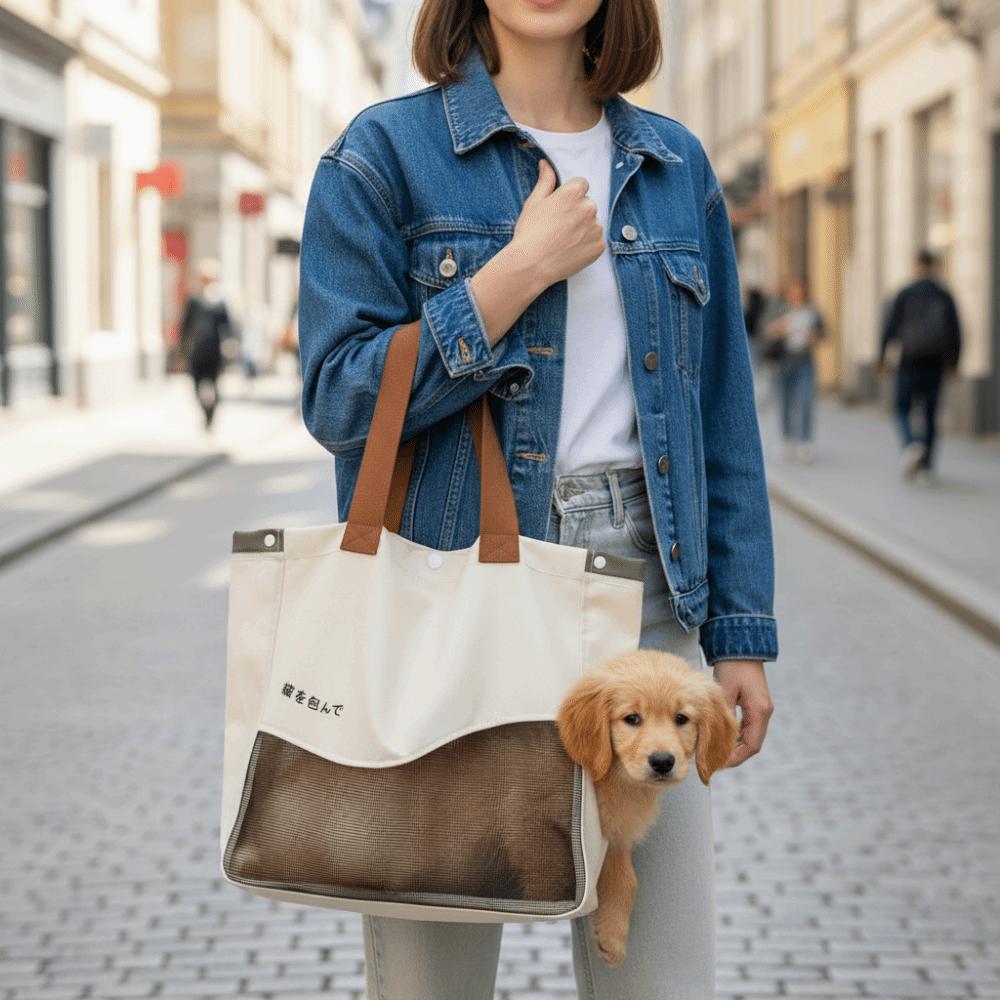 Breathable Pet Outing Bag Single-Shoulder with Hole Cat Carrier Bag Large Capacity Anti-Escape Pet Tote Bag Vet Visit