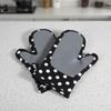 1 Pair Non-slip Kitchen Microwave Gloves Cotton Lining Heat Insulated Gloves Oven Gloves  Pot Lid