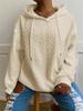 European & American Women's Casual Jacquard Loose Hooded Knit Sweatshirt
