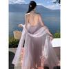 French Pure Desire Seaside Vacation Neck Dress Fairy Super Fairy Summer Temperament High-end Beach Skirt