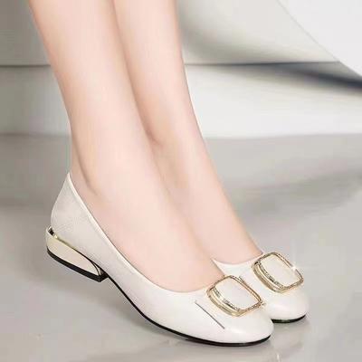 Zachte leren enkellaarsjes dames 2024 herfst nieuw werk kleine leren schoenen dames casual veelzijdig zool met zachte zool loafers moeder schoenen dames