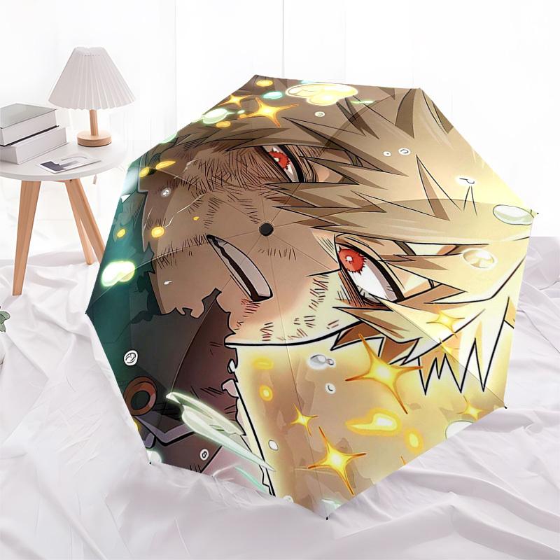 1pz Ombrello da Esterno con Design di Personaggio Anime - Apertura/Chiusura Automatica, Design Portatile a 3 Pieghe, Telaio in Ferro a 8 Stecche - Regalo Perfetto per i Fan, T