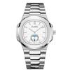 PLADEN Mens Quartz Watch Stainless Steel Waterproof Luminous Casual Sports Wristwatch