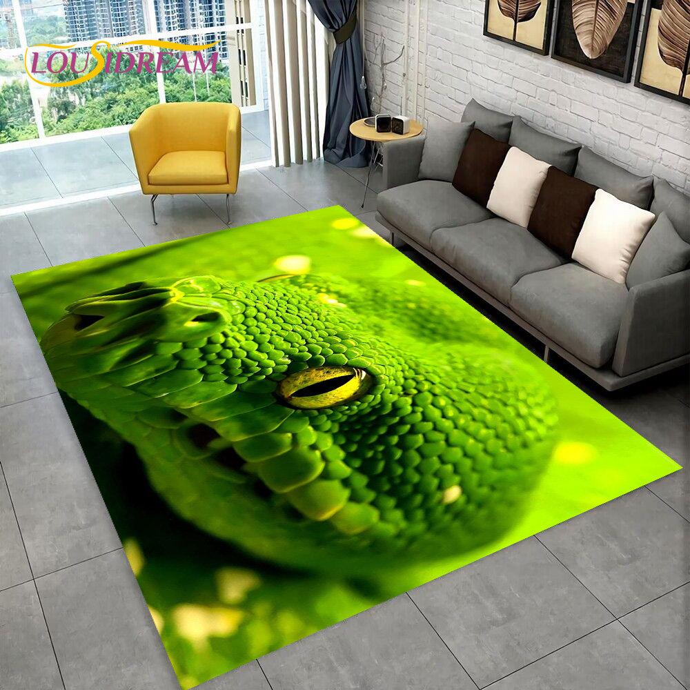 3D Gothic Horrible Snake Serpent Area Rug,Carpet for Home Living Room Bedroom Sofa Doormat Kitchen Decor,kids Non-slip Floor Mat