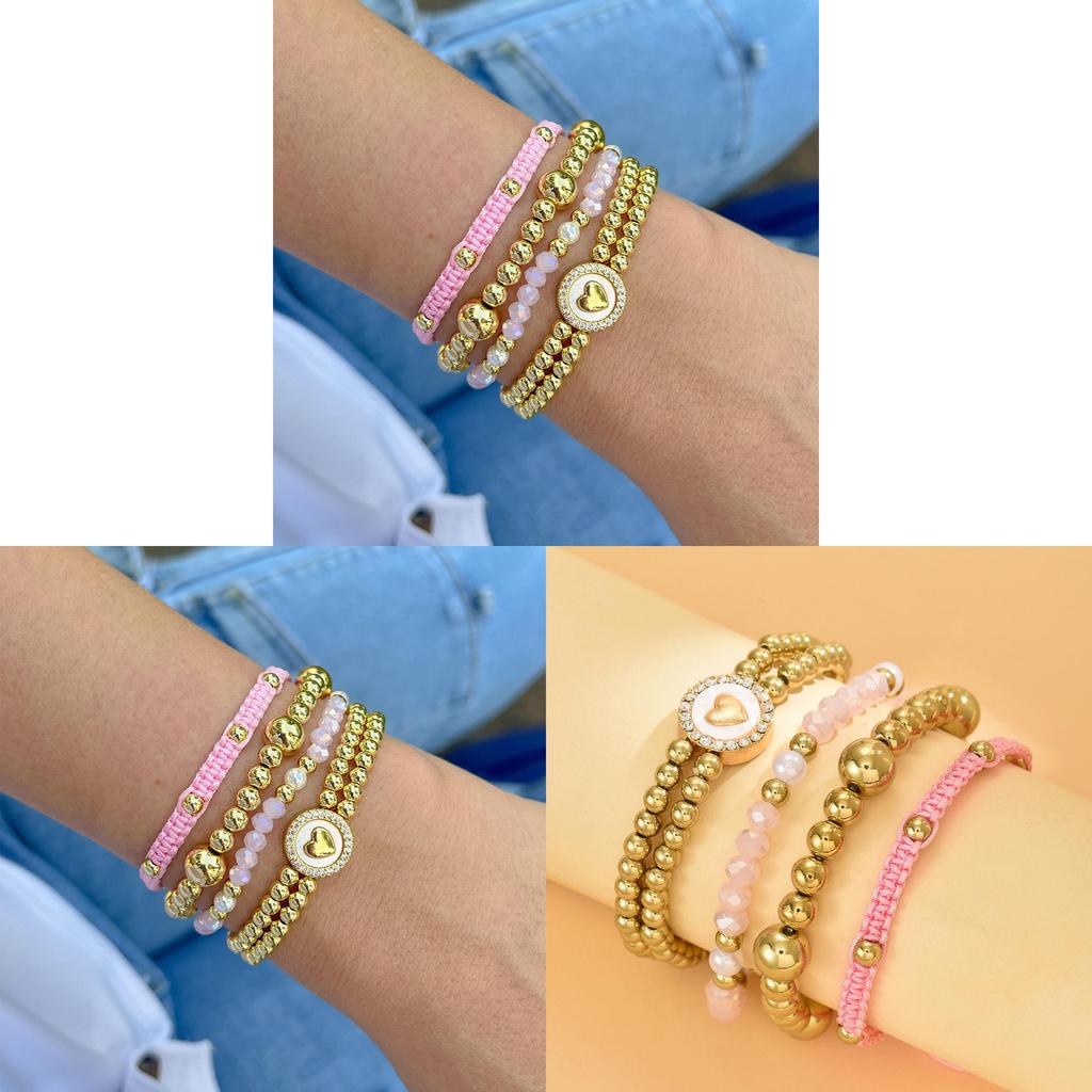 Bohemian Beaded Bracelets Set With Heart Shape Design For Womens Fashion Accessories