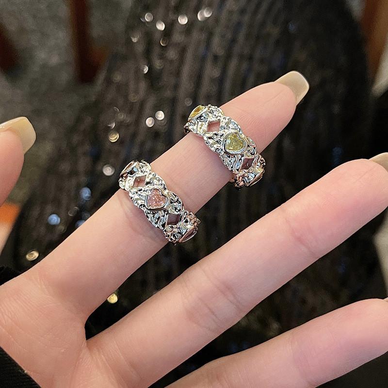 Sophisticated Copper Adjustable Ring With Eyecatching Colorful Zircon For Stylish Ladies