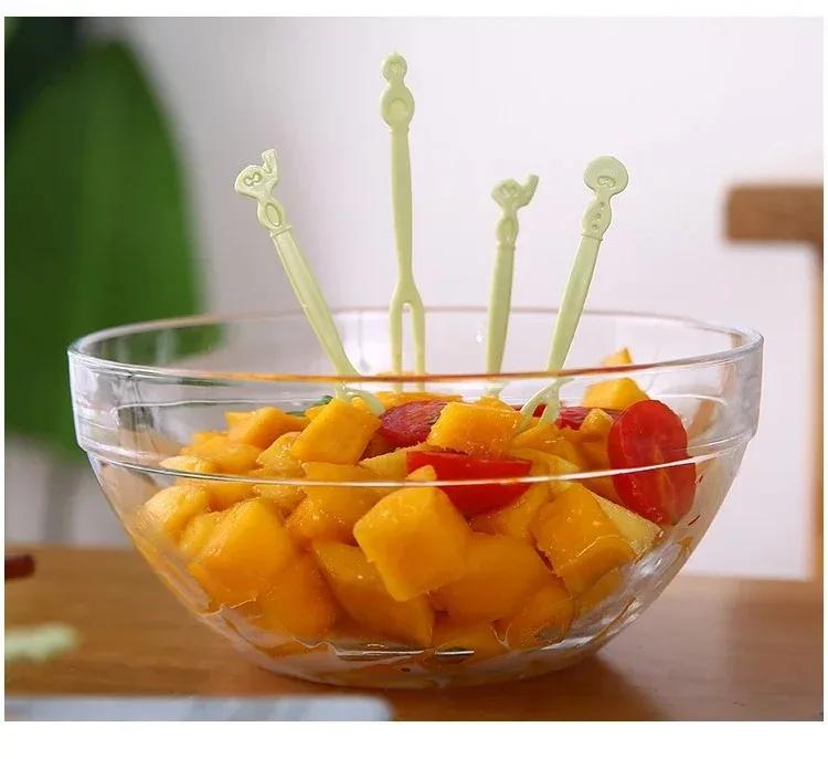 Mini Fruit Toothpicks Instant Noodles Kitchen Homes Accessories Flatware Fork Kids Lunch Animal Farm Decorations Food Cartoon