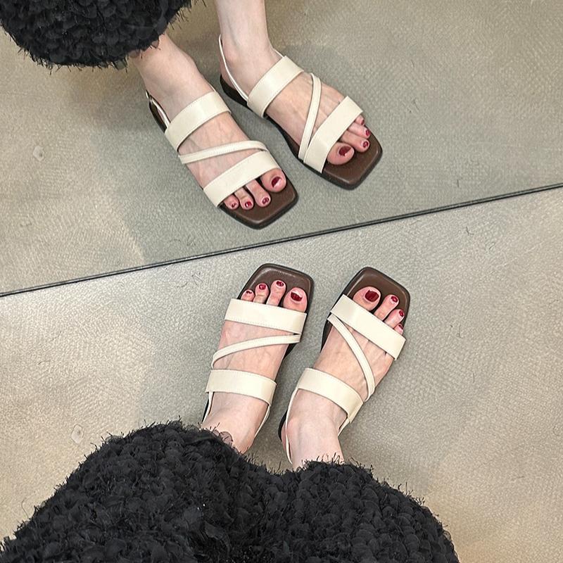 Fashion Sandals Women Summer 2025 Shoes Woman Comfortable Flat Sandals Fashion Open Toe Rome Sandals  Elegant Ladies Dress Shoes