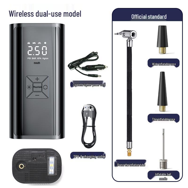 Wireless Handheld Portable Car Tire Inflator - Dual Mode Electric Pump