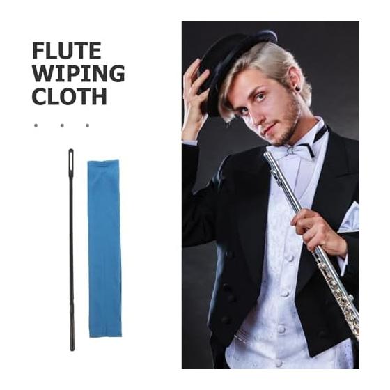Generic Product Versatile Fiber Flute Cleaning Cloth with Recorder Gauze Blue Durable Reusable Instrument Accessory with ABS Probe Best Cleaning