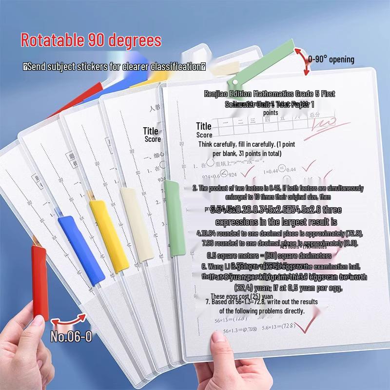 A3/A4 Dual Lever Test Paper Holder for Students - Organize and Store Test Papers Efficiently