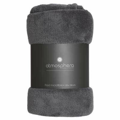 MICROFIBER BLANKET 130x180cm dark gray SOFT