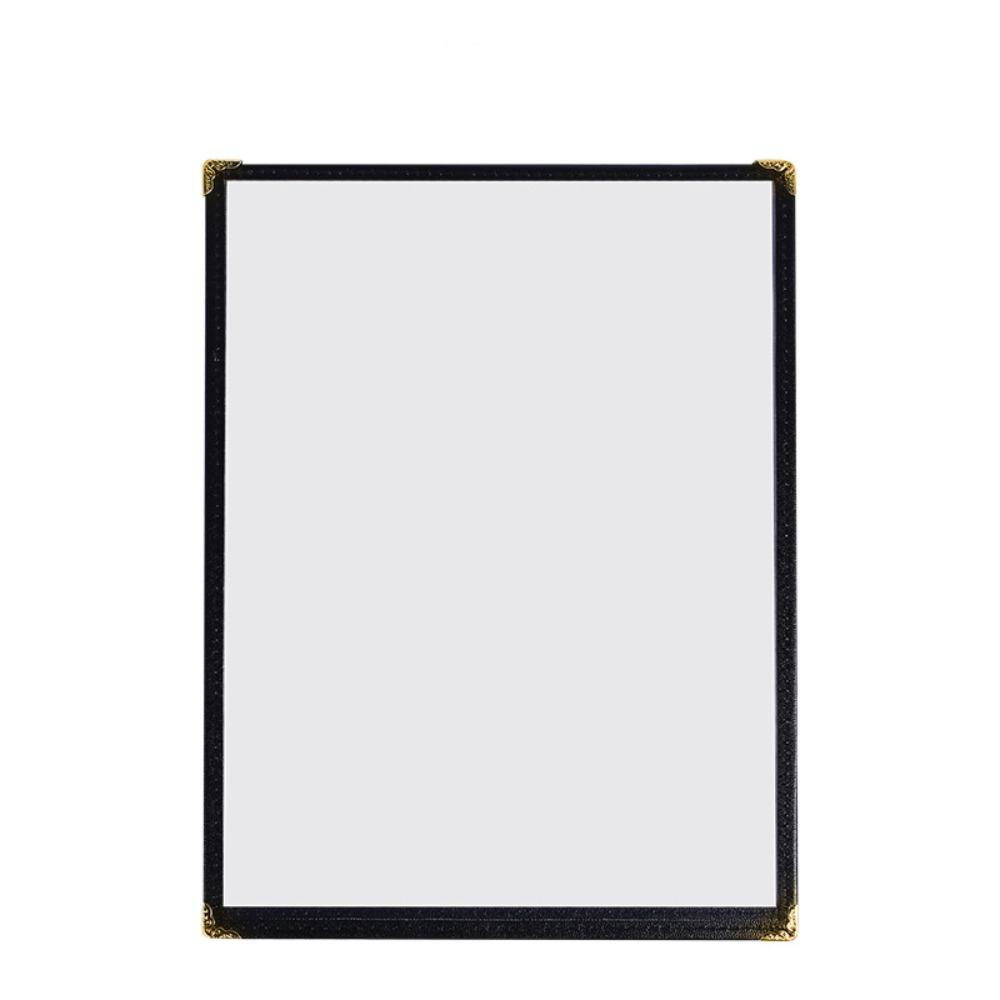Transparent Recipe Book Cover Foldable a4 Document Holder Loose Leaf Binder  Restaurant Use Black Single Sheet