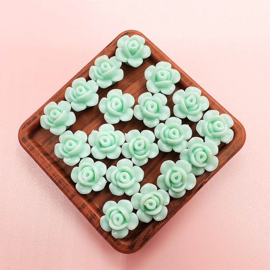 100 Stück Bonbonfarbene lose Perlen, Rosenblüten-Perlen, mehrfarbig, Schmuckzubehör, DIY-Perlen, handgefertigte Materialperlen zum Basteln