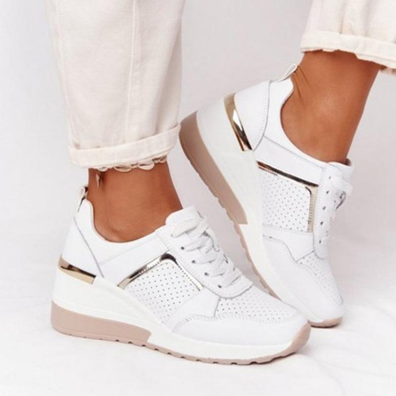 New Large Size Casual Single Shoes Women's Summer Platform Wedge Heel Casual Shoes Strap Sneakers