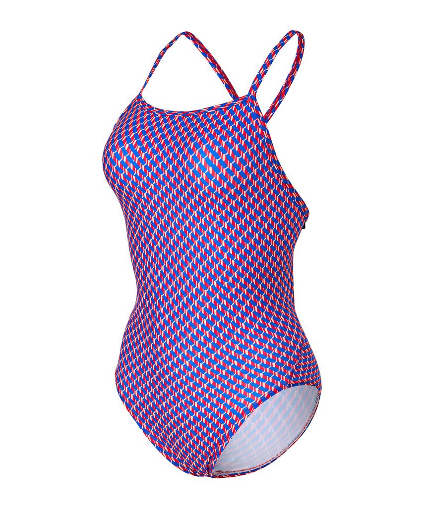Laelliseupocheu [Rsla479 Blu] Blue Twist Backless Strap X-Back Swimsuit