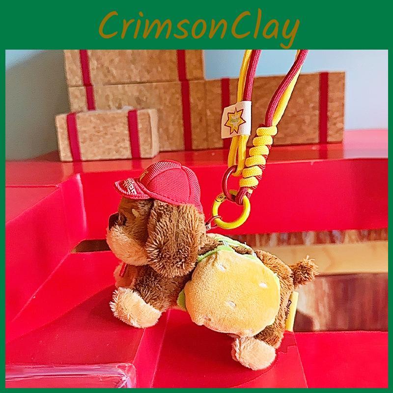 Plush Adorable Dachshund Hamburger Keychain Accessory For Cute Lovers Gift