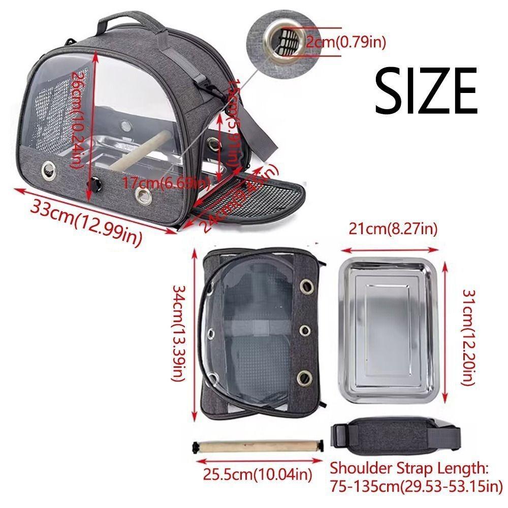 Rabbit Bird Travel Carrier Hamster Parrots Takeaway Bag New Stainless Steel Tray
