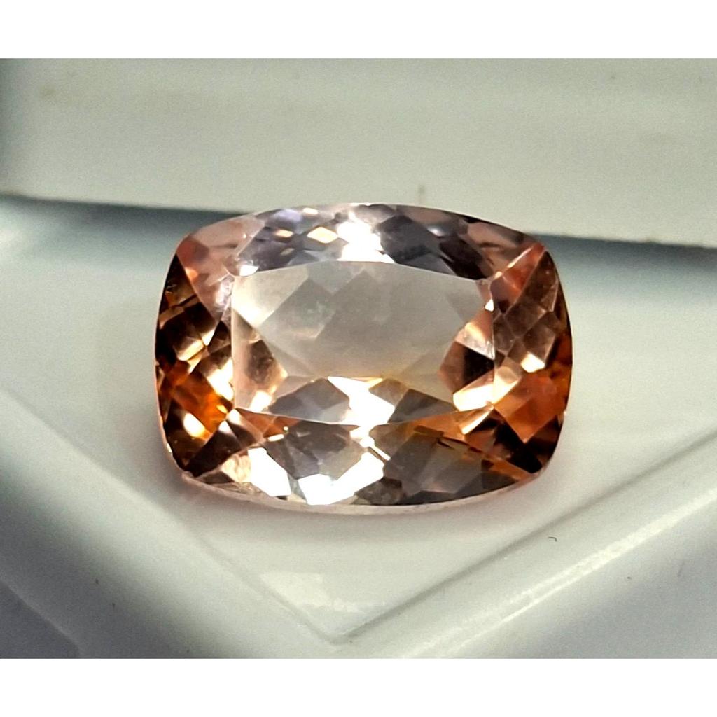 Certified Natural Peach Morganite Cushion Cut 8-10 Ct Stunning Loose Gemstone