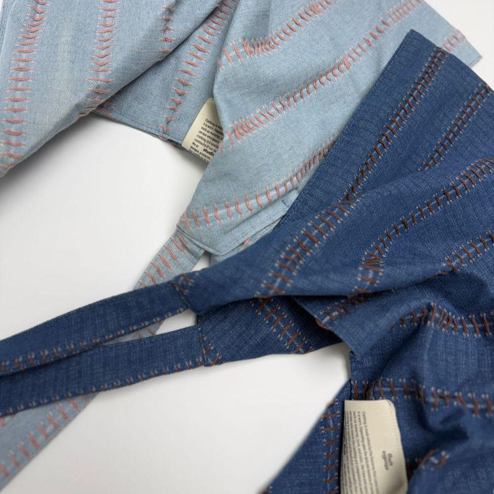 Fluit Studio Denim Stitch Point Triangle Shoulder Bag
