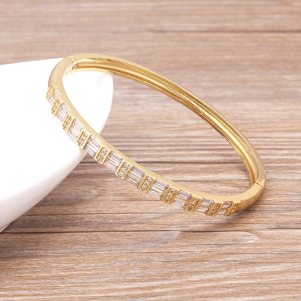 

Nidin Fashion Creative Design Shiny Zircon Bangles for Woman Hot Sale Cuff Bracelet Wristband Luxury Brand Jewelry Wedding Gift 56-58mm