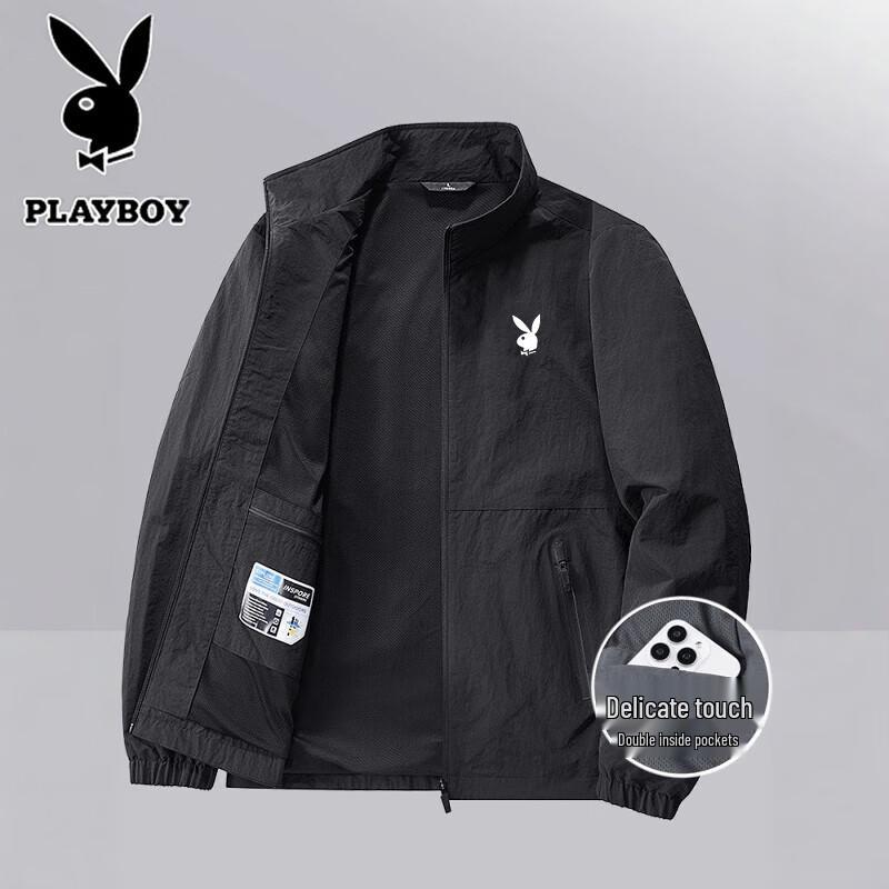 Playboy Men's Stand-Up Collar Casual Jacket