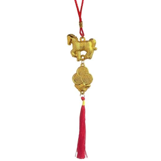 Chinese New Year Decorations 2026 Year of Horse Lucky Feng Shui Charm Zodiac Horse Hanging Tassel Pendant for Fortune Wealth Success Home Car Bonsai
