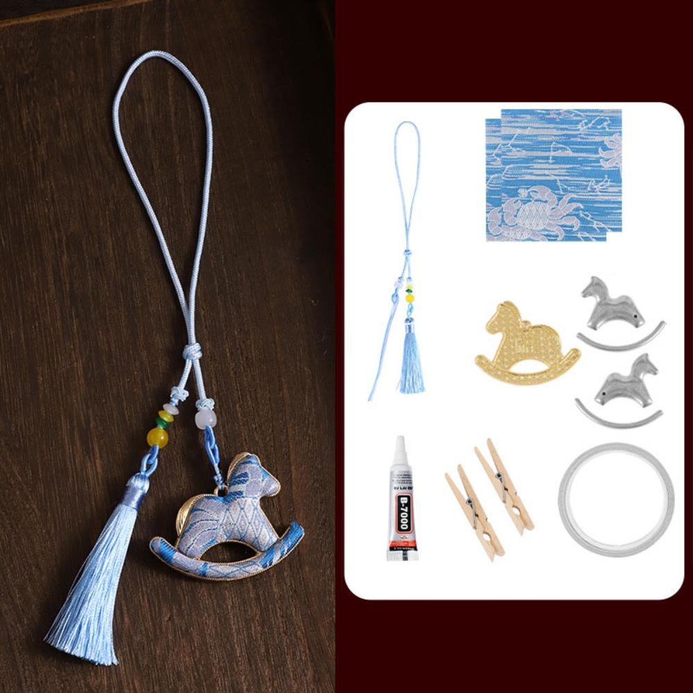 Good Luck DIY Zodiac Horse Keychain Tassel New Year Pendant Bag Charm