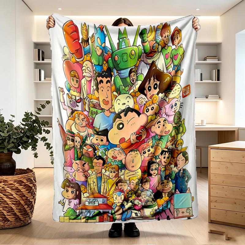 Crayon Shin Print Blanket - Soft & Comfortable, for Bedroom, Travel, Sofa, Home Decoration - Birthday Christmas Gift for Friend