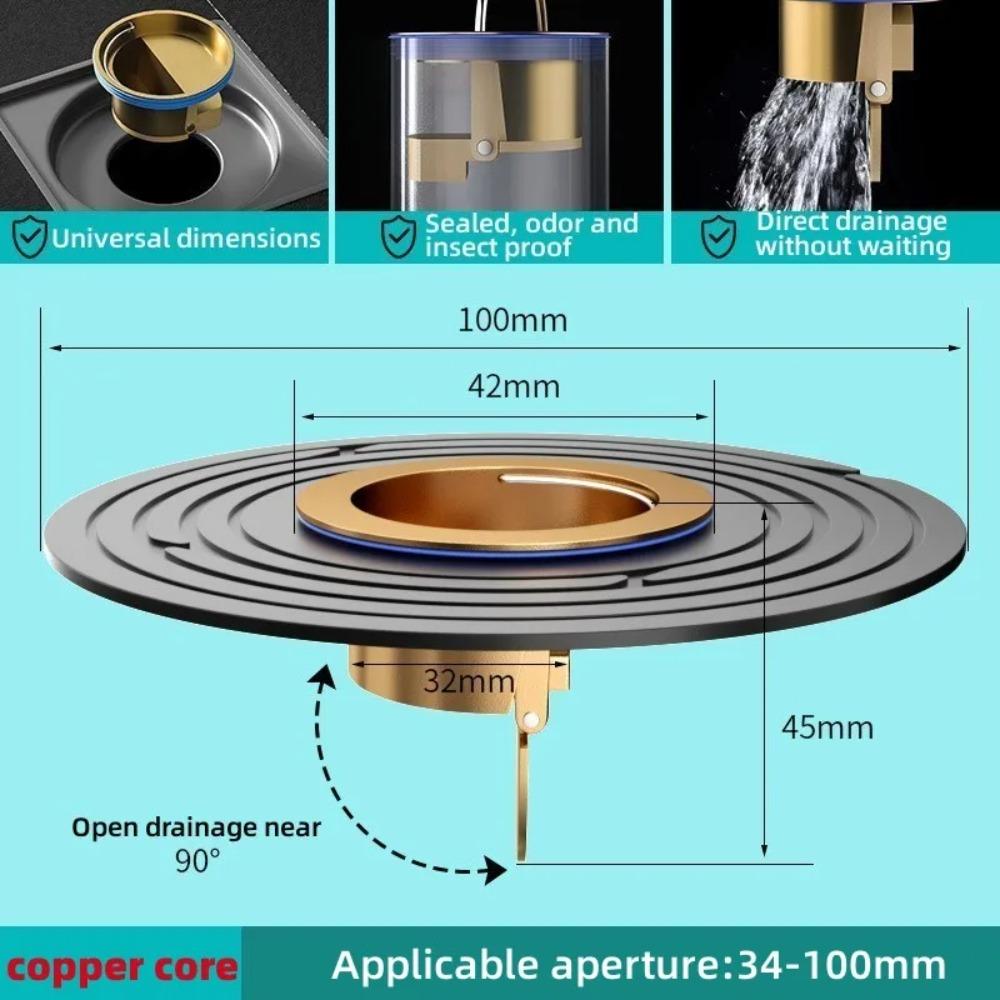 1PC Brass Floor Drain Core Fast Drainage Odor Insect Proof Bathroom Sink Shower Strainer Backflow Preventer Floor Drain Baño