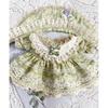 Niannyyhouse 20cm Plush Clothes Vintage Floral Lace Dress Headwear Dress Cotton Doll Accessories (Light Green)