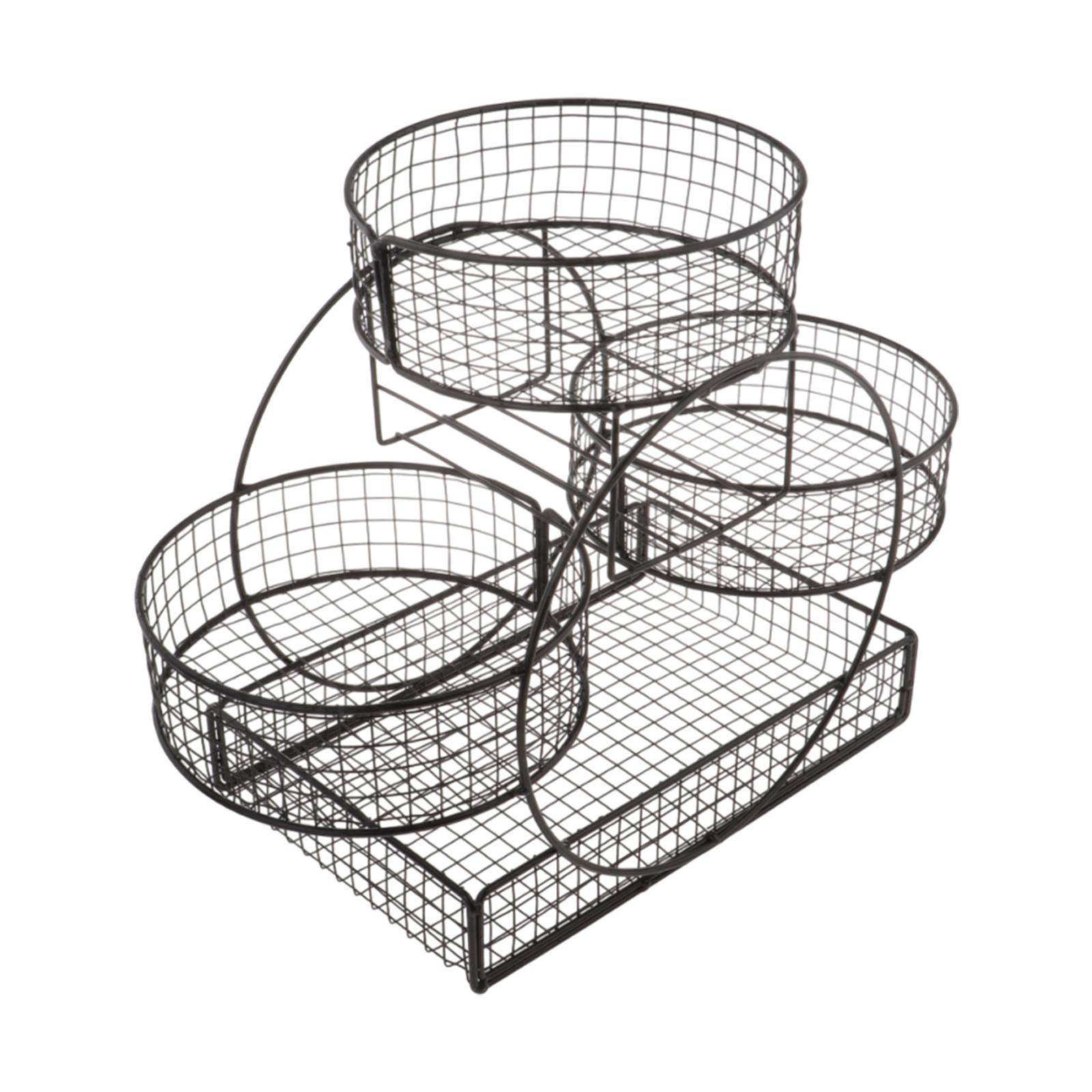 

Iron Fruit Basket Multi Tiers Table Centerpiece Space Saver Home Decoration чёрный