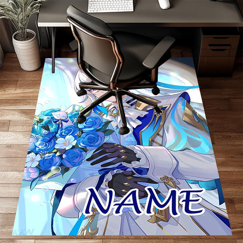 Custom Genshin Impact Mat Personalized Name, Polyester Washable Indoor Entryway Rug, Gift for Christmas, Easter, Thanksgiving Day