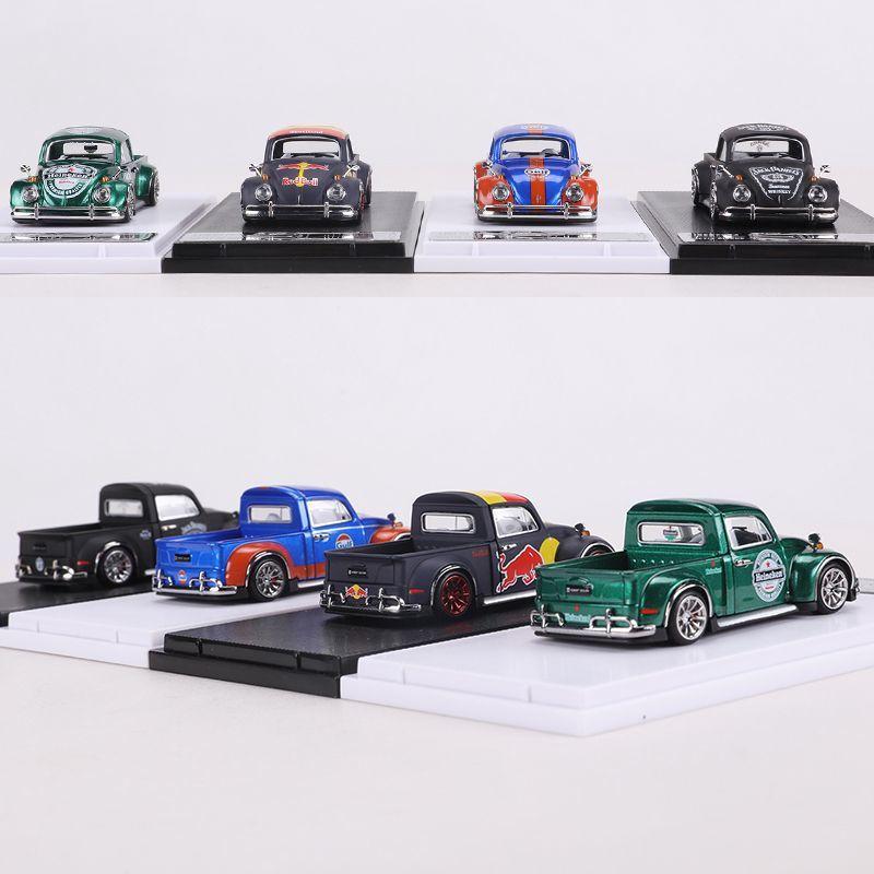 Liberty64 1:64 Scale Beetle Convertible Pickup Die-cast Car Model Gulf Oil Series Custom Toys Miniature Alloy Simulation Vehicle