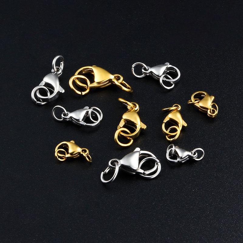 CX Custom 9-15 mm Lobster Stainless Steel PVD 18K Gold Plating ClawClasp for Necklace Bracelet Jewelry Making