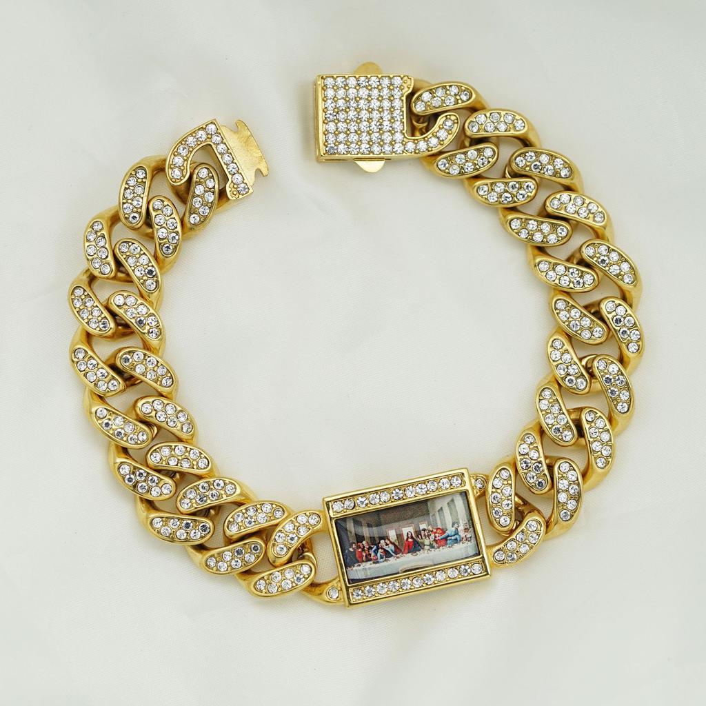 New Fashion Hip Hop Fashion Luxury Diamond Studded Daphne Jesus' Last Supper Bracelet